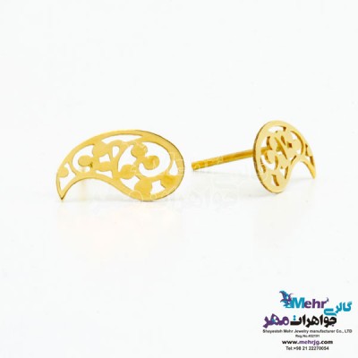 نمای دوم گوشواره طلا - طرح بته جقه