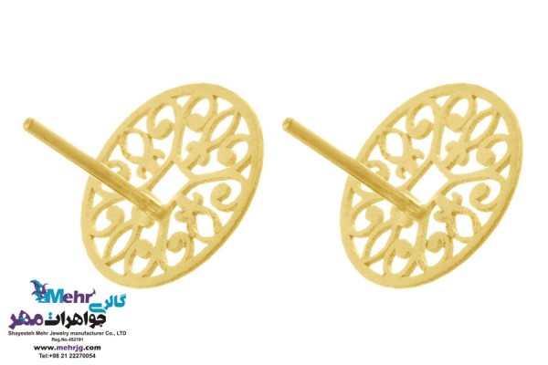 نمای دوم گوشواره طلا - طرح اسلیمی