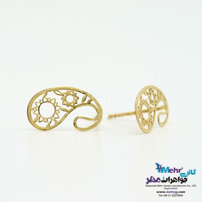 نمای دوم گوشواره طلا - طرح بته جقه