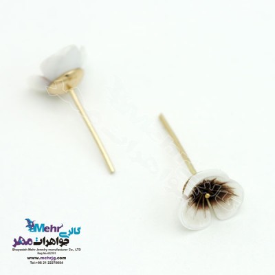 نمای دوم گوشواره طلا - طرح صدف گل