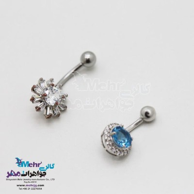 نمای دوم پیرسینگ طلا - طرح جواهر نشان