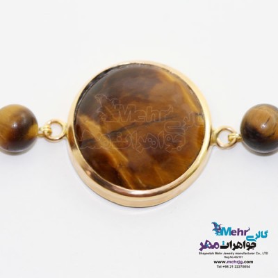 نمای دوم دستبند طلا و سنگ - سنگ چشم ببر