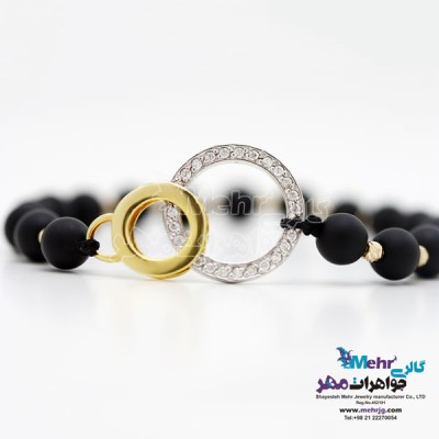 نمای دوم دستبند طلا و سنگ - طرح برمس