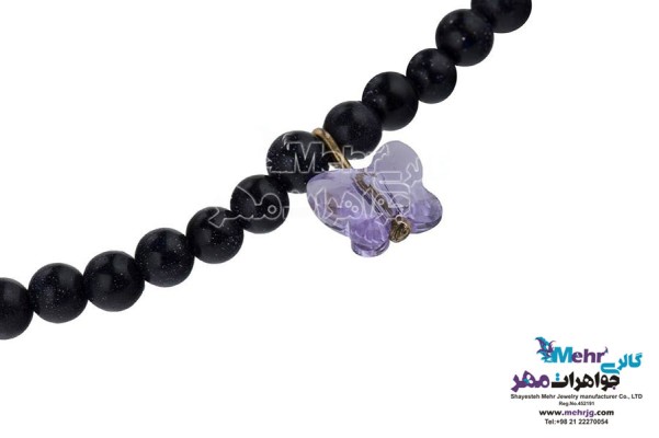 نمای دوم پابند طلا و سنگ - سواروسکی پروانه