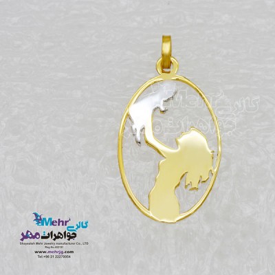 نمای دوم آویز طلا - طرح مادر و بچه