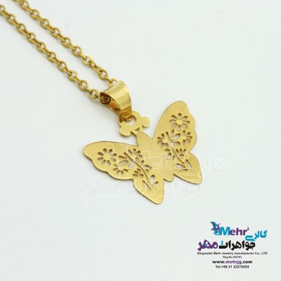نمای دوم آویز طلا - طرح پروانه