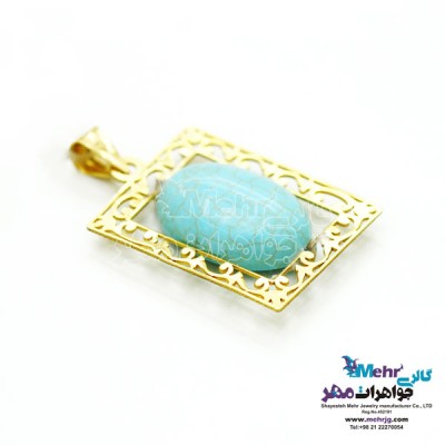نمای دوم آویز طلا - طرح اسلیمی