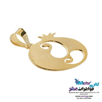 نمای دوم آویز طلا - طرح انار