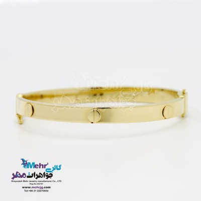نمای دوم دستبند النگویی طلا - طرح کارتیه