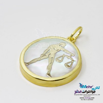 نمای دوم آویز طلا - ماه تولد مهر