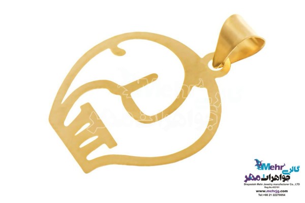 نمای دوم آویز طلا - طرح فیل