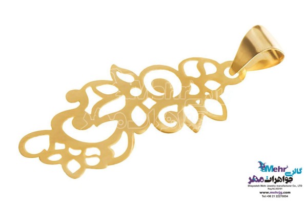 نمای دوم آویز طلا - طرح برگ