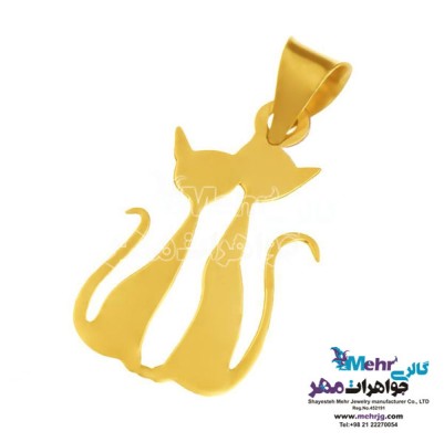 نمای دوم آویز طلا - طرح گربه
