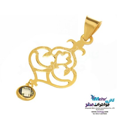 نمای دوم آویز طلا - طرح اسلیمی