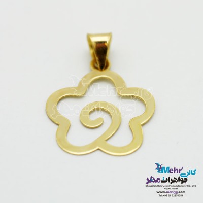 نمای دوم آویز طلا - طرح گل
