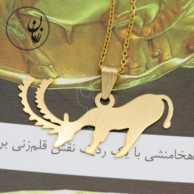 نمای دوم آویز طلا - طرح نقوش سفال ایران باستان