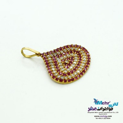 نمای دوم آویز طلا - طرح قطره