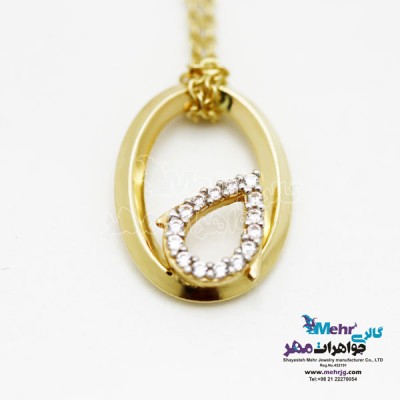 نمای دوم گردنبند طلا - طرح قطره