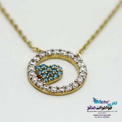 نمای دوم گردنبند طلا - طرح قلب و دایره