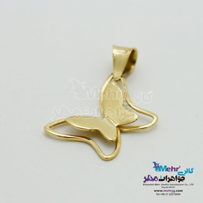 نمای دوم آویز طلا - طرح پروانه