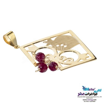 نمای دوم آویز طلا - طرح انار