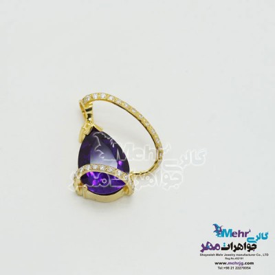 نمای دوم آویز طلا - طرح اشک