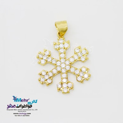 نمای دوم آویز طلا - طرح برف
