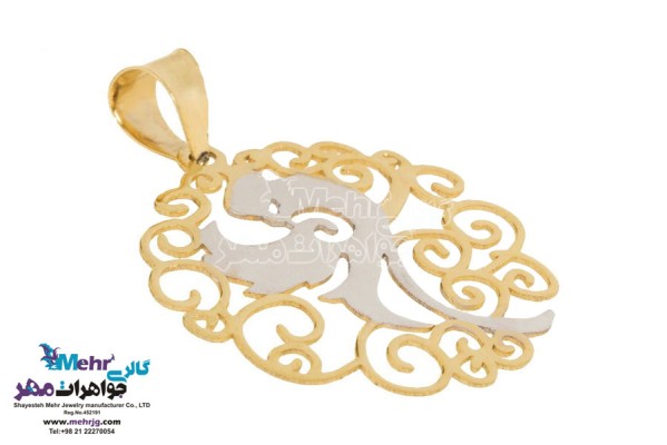 نمای دوم آویز طلا - طرح سیمرغ
