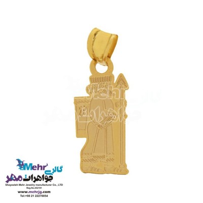 نمای دوم آویز طلا - طرح سرباز هخامنشی