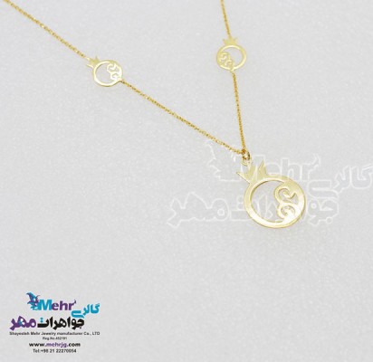 نمای دوم گردنبند طلا - طرح انار
