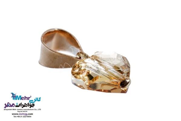 نمای دوم آویز طلا - سنگ سواروسکی قلب