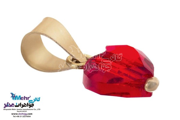 نمای دوم آویز طلا - سنگ سواروسکی قلب