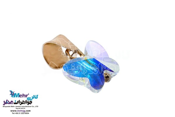نمای دوم آویز طلا - سنگ سواروسکی پروانه