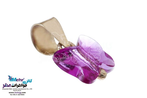 نمای دوم آویز طلا - سنگ سواروسکی پروانه