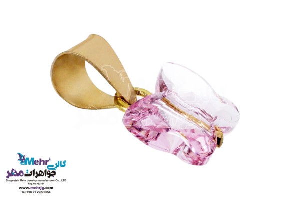 نمای دوم آویز طلا - سنگ سواروسکی پروانه