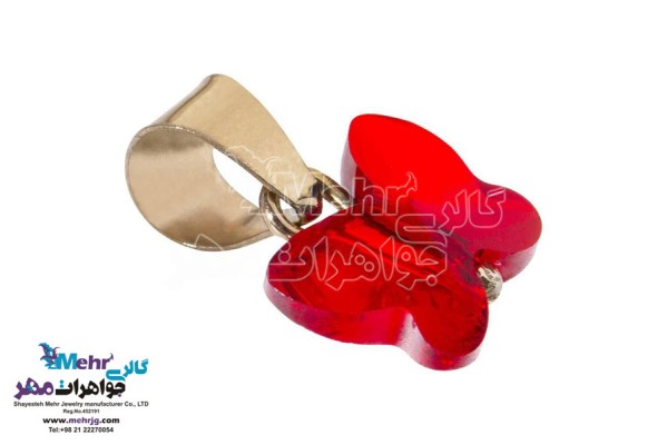 نمای دوم آویز طلا - سنگ سواروسکی پروانه
