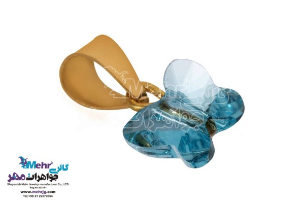 نمای دوم آویز طلا - سنگ سواروسکی پروانه