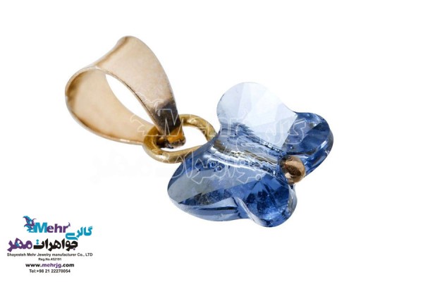 نمای دوم آویز طلا - سنگ سواروسکی پروانه