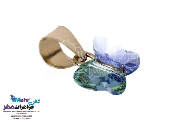 نمای دوم آویز طلا - سنگ سواروسکی پروانه