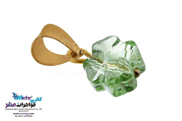 نمای دوم آویز طلا - سنگ سواروسکی گل