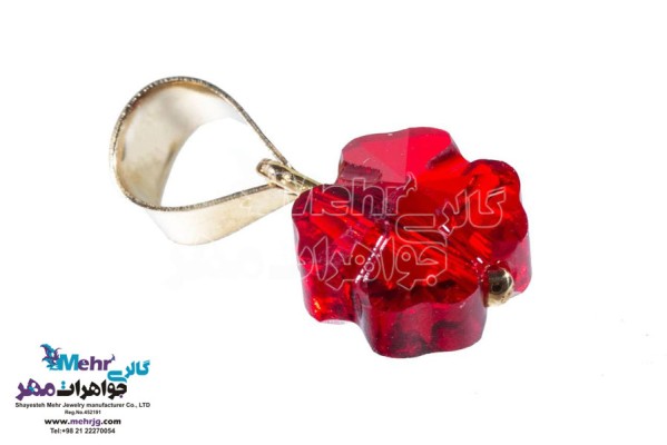 نمای دوم آویز طلا - سنگ سواروسکی گل