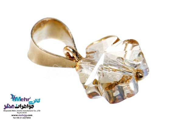 نمای دوم آویز طلا - سنگ سواروسکی گل