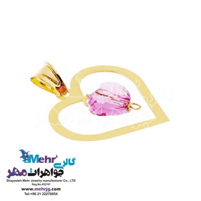 نمای دوم آویز طلا - طرح قلب