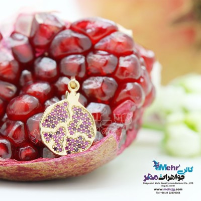 نمای دوم آویز طلا - طرح انار