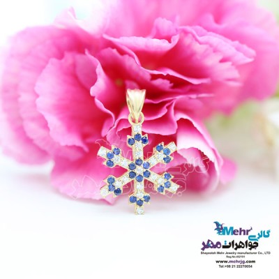 نمای دوم آویز طلا - طرح برف