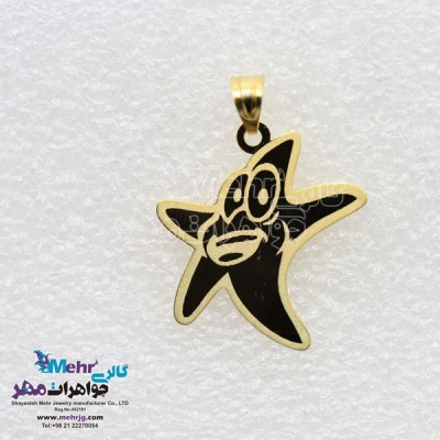 نمای دوم آویز طلا - طرح ستاره دریایی