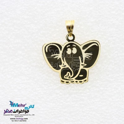 نمای دوم آویز طلا - طرح فیل