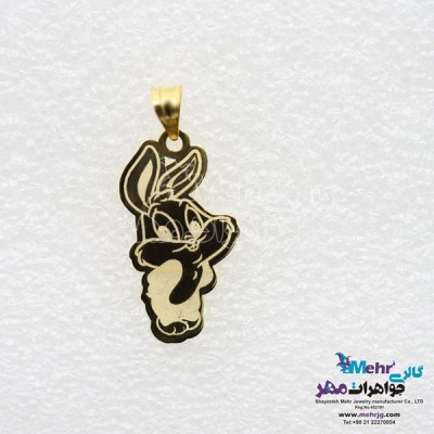نمای دوم آویز طلا - طرح خرگوش باگز بانی