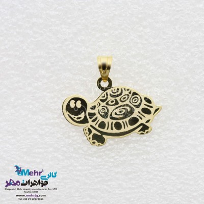 نمای دوم آویز طلا - طرح لاک پشت