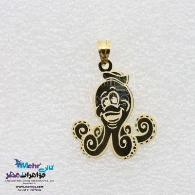 نمای دوم آویز طلا - طرح اختاپوس